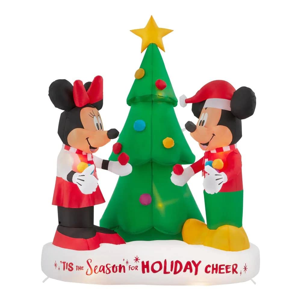 6' Inflatable Mickey & Minnie Mouse Decorating The Christmas Tree (7495026376942)